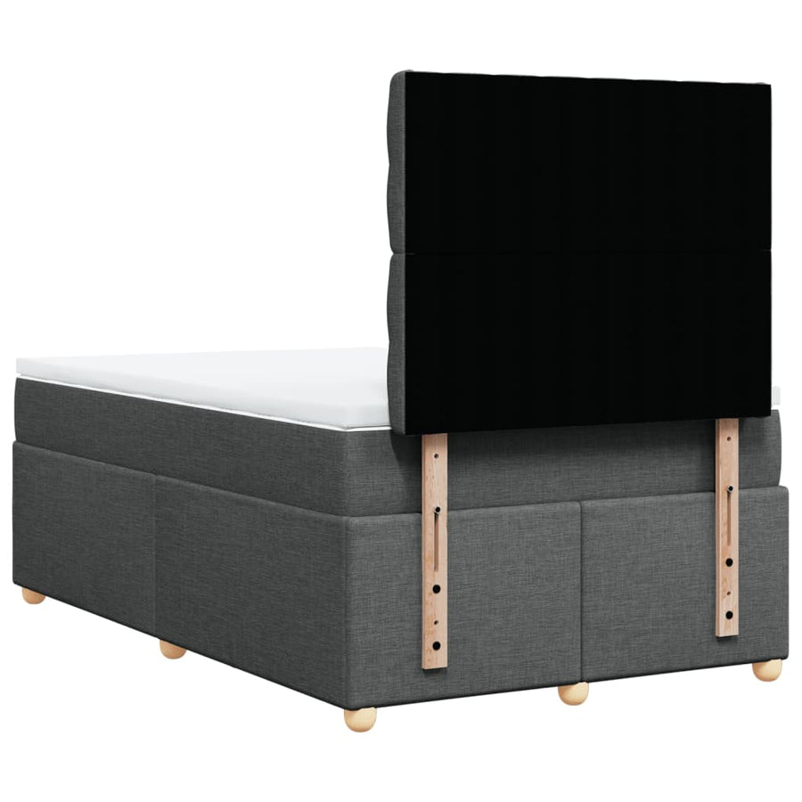 Boxspring met matras stof donkergrijs 120x190 cm
