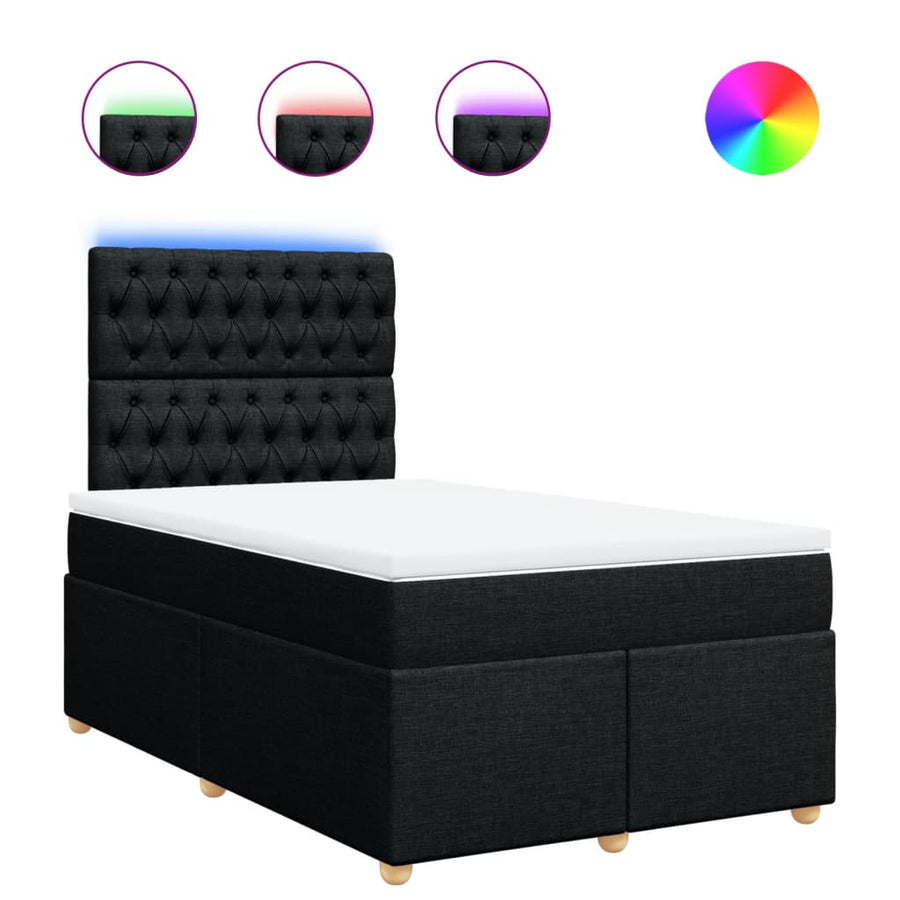 Boxspring met matras stof zwart 120x190 cm