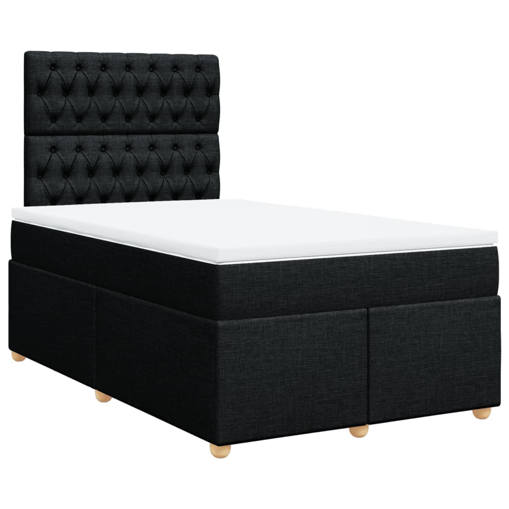 Boxspring met matras stof zwart 120x190 cm