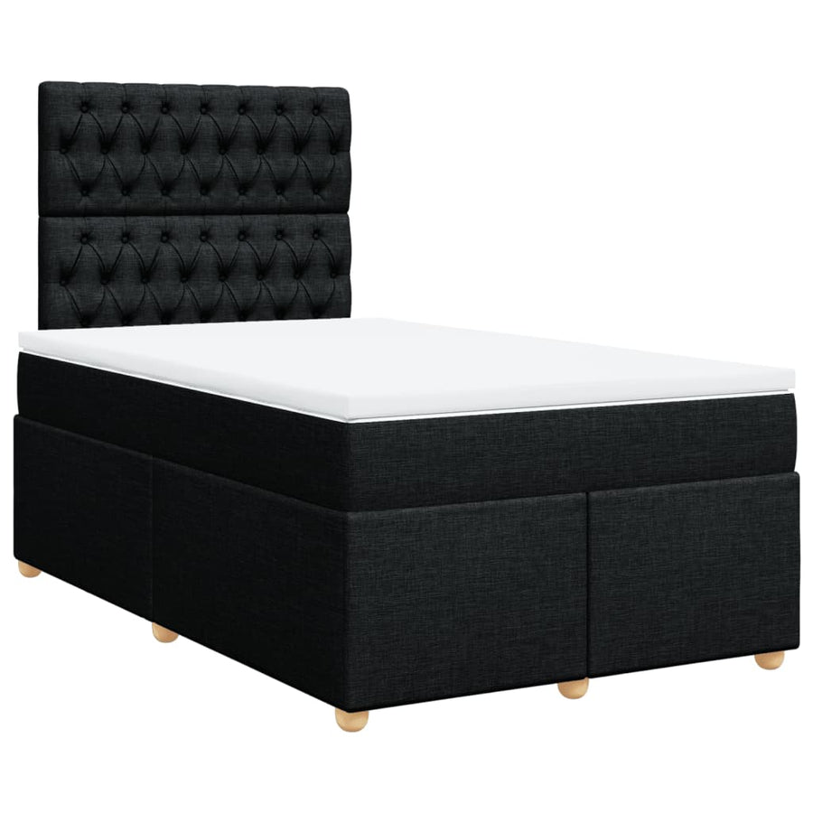 Boxspring met matras stof zwart 120x190 cm