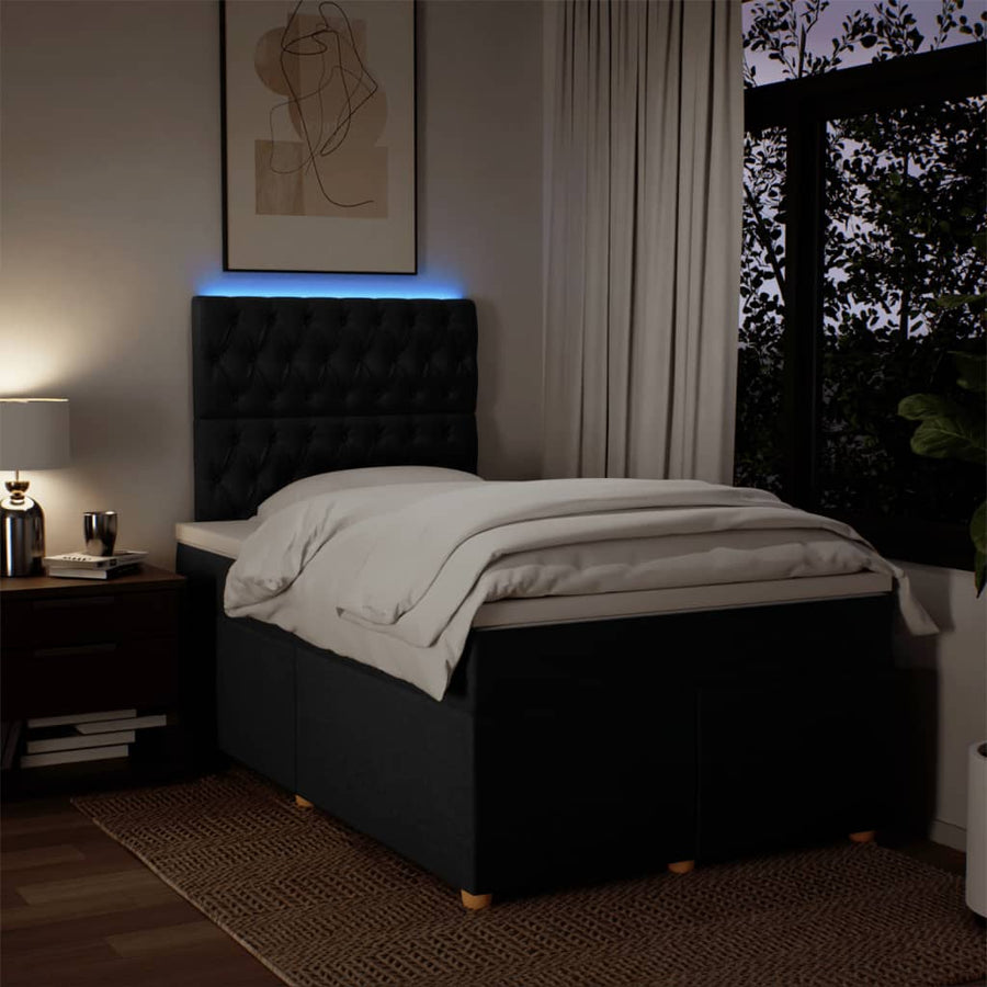 Boxspring met matras stof zwart 120x190 cm