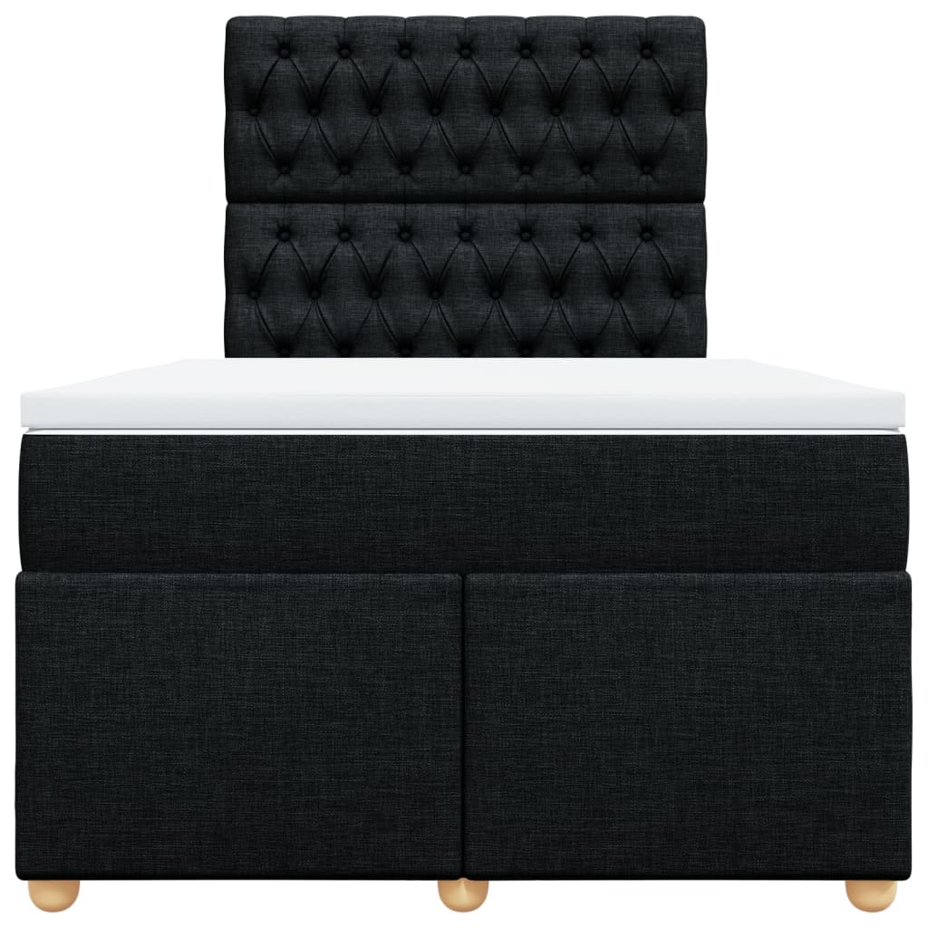 Boxspring met matras stof zwart 120x190 cm