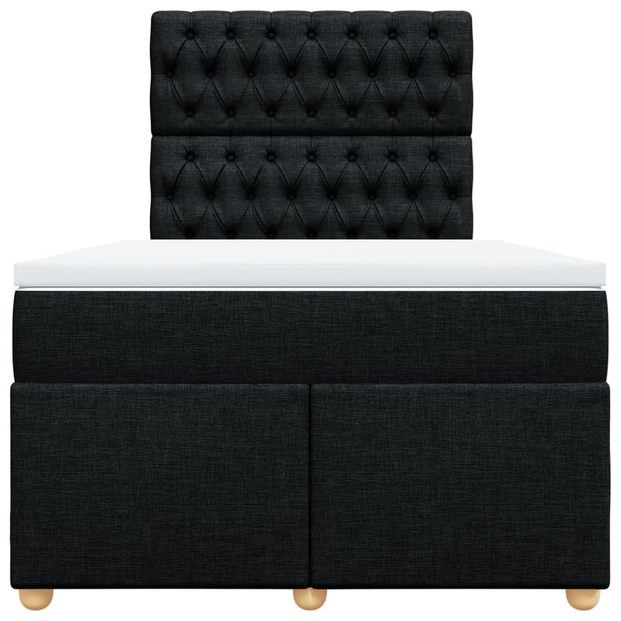 Boxspring met matras stof zwart 120x190 cm