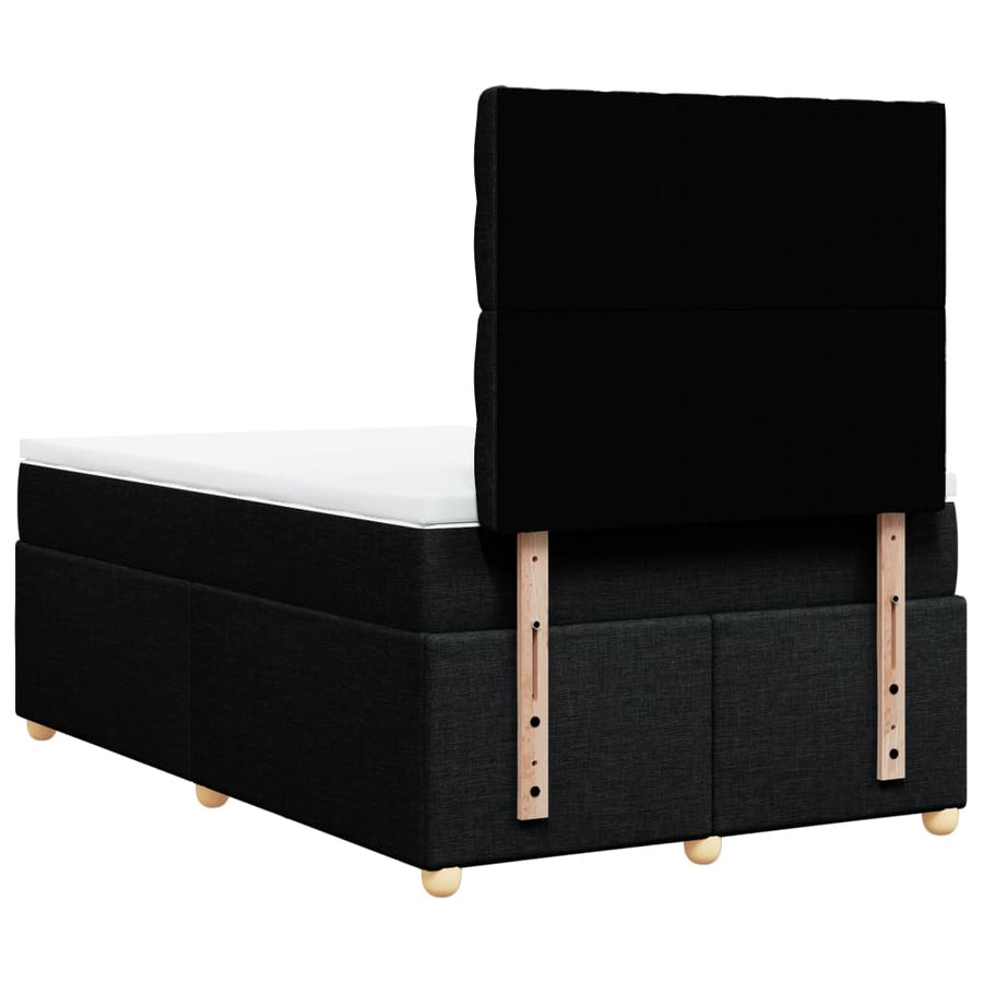 Boxspring met matras stof zwart 120x190 cm