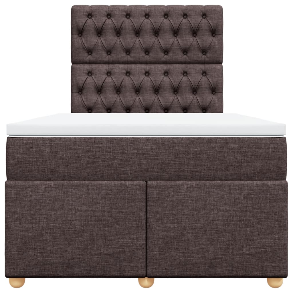 Boxspring met matras stof donkerbruin 120x190 cm