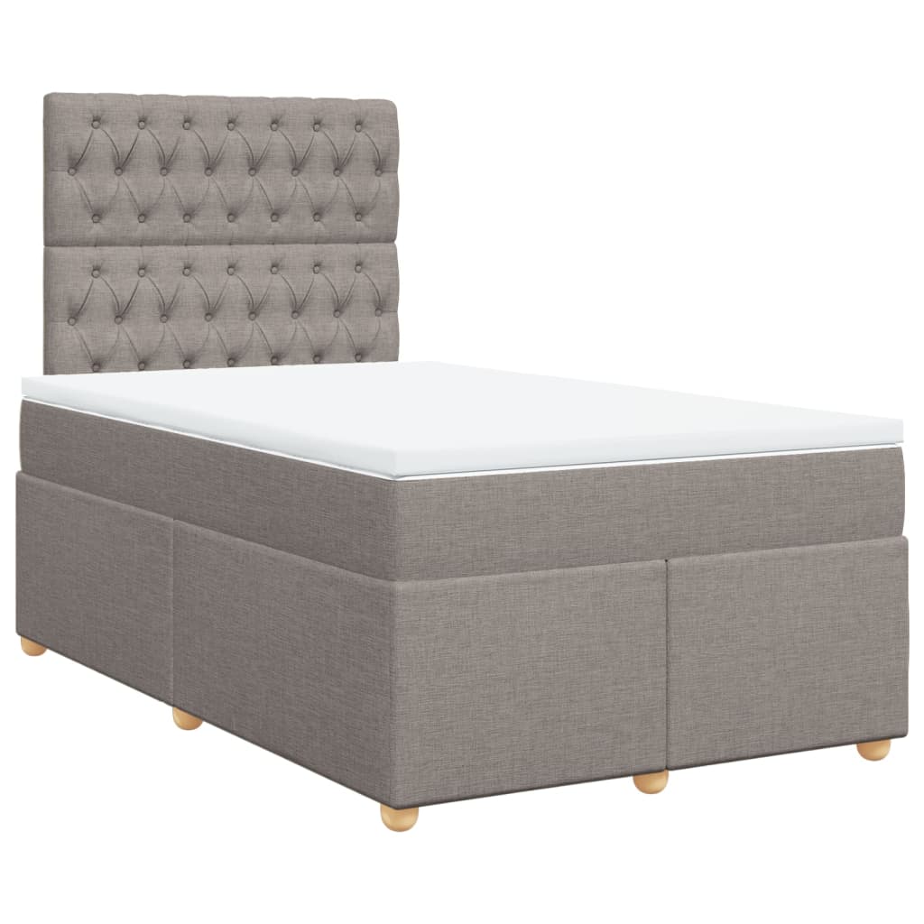 Boxspring met matras stof taupe 120x190 cm