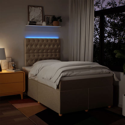 Boxspring met matras stof crèmekleurig 120x190 cm
