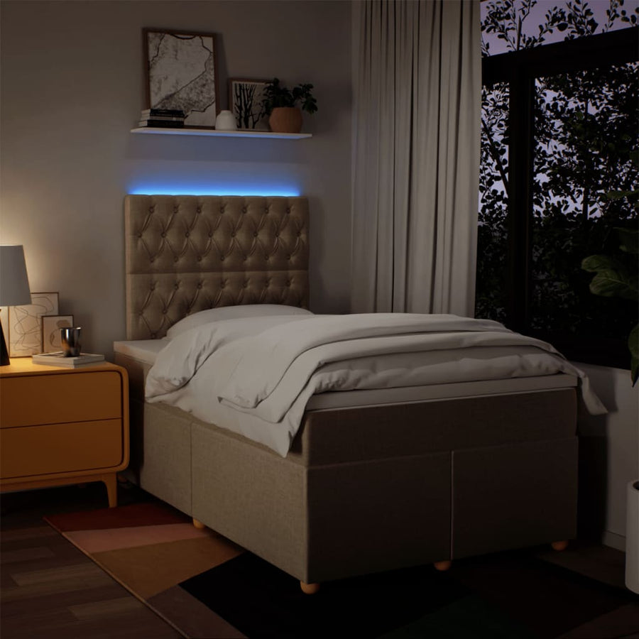 Boxspring met matras stof crèmekleurig 120x190 cm