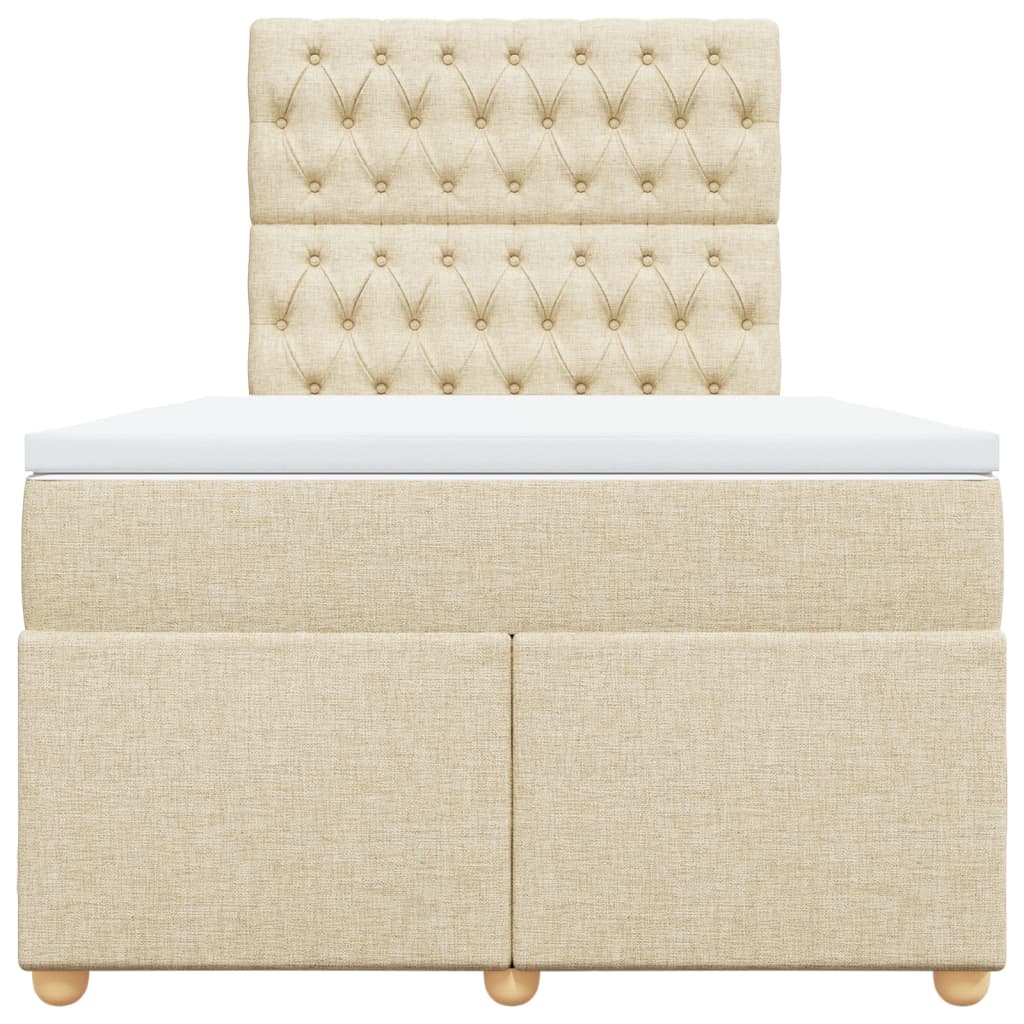 Boxspring met matras stof crèmekleurig 120x190 cm