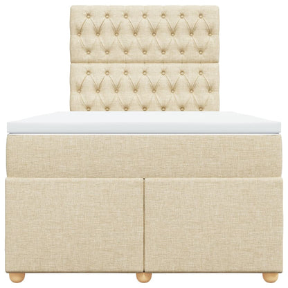 Boxspring met matras stof crèmekleurig 120x190 cm