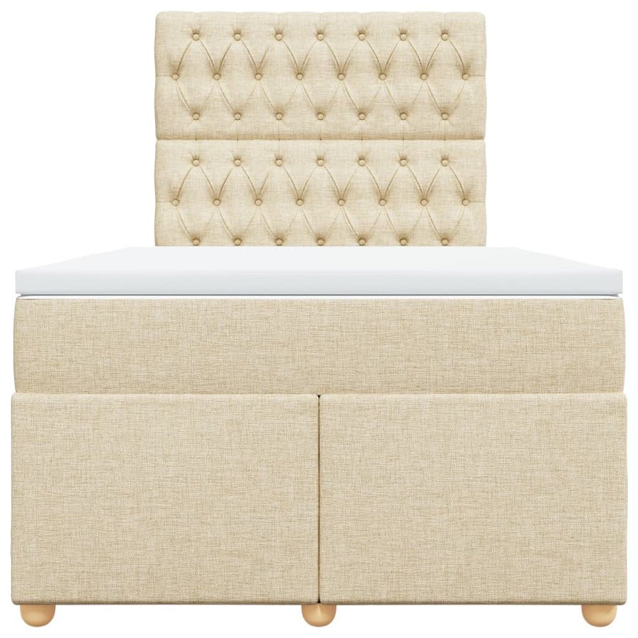 Boxspring met matras stof crèmekleurig 120x190 cm