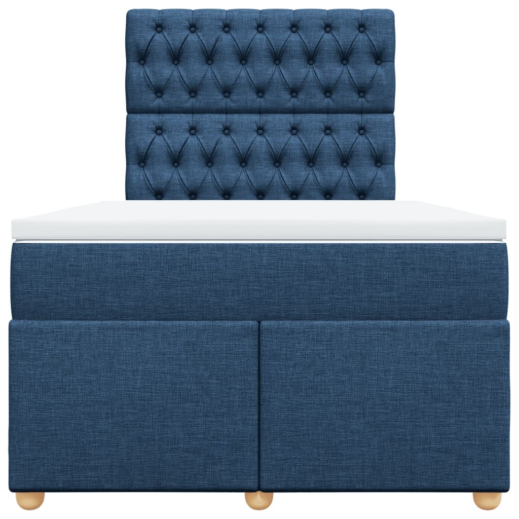 Boxspring met matras stof blauw 120x190 cm