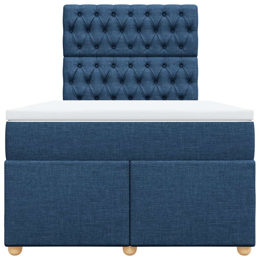 Boxspring met matras stof blauw 120x190 cm