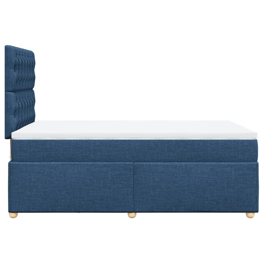 Boxspring met matras stof blauw 120x190 cm