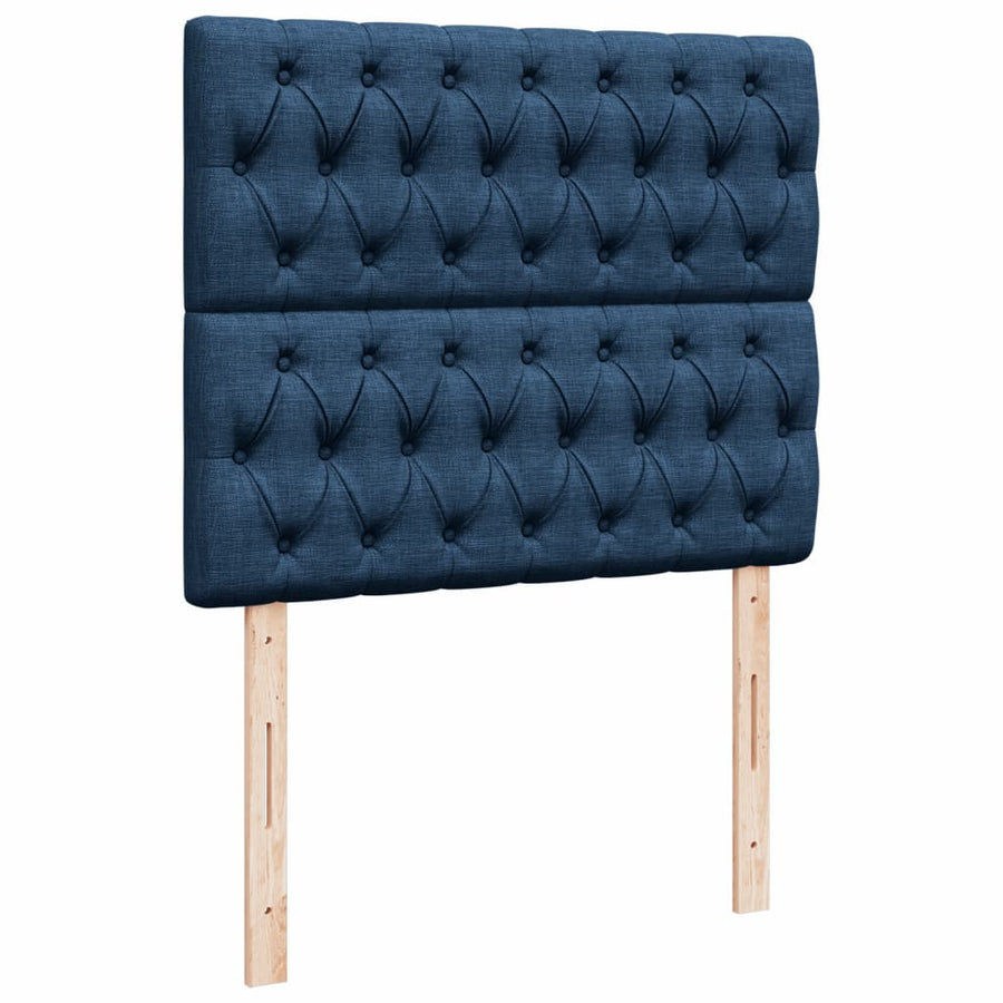 Boxspring met matras stof blauw 120x190 cm