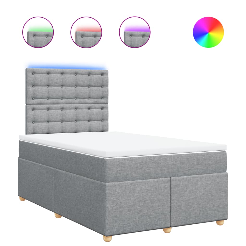 Boxspring met matras stof lichtgrijs 120x190 cm