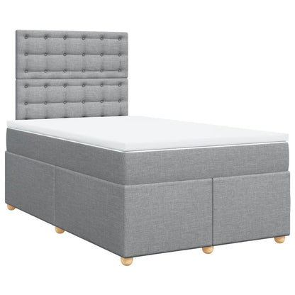 Boxspring met matras stof lichtgrijs 120x190 cm