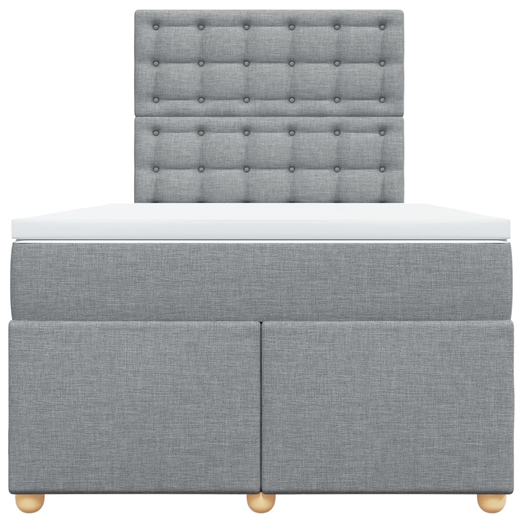 Boxspring met matras stof lichtgrijs 120x190 cm