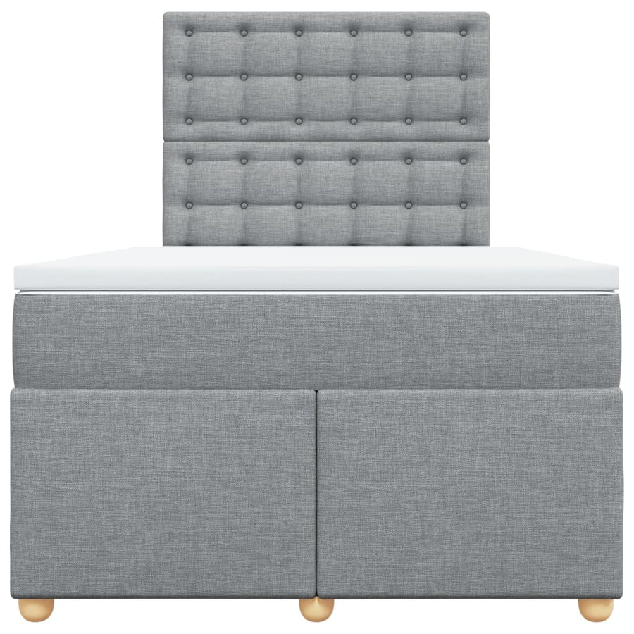 Boxspring met matras stof lichtgrijs 120x190 cm