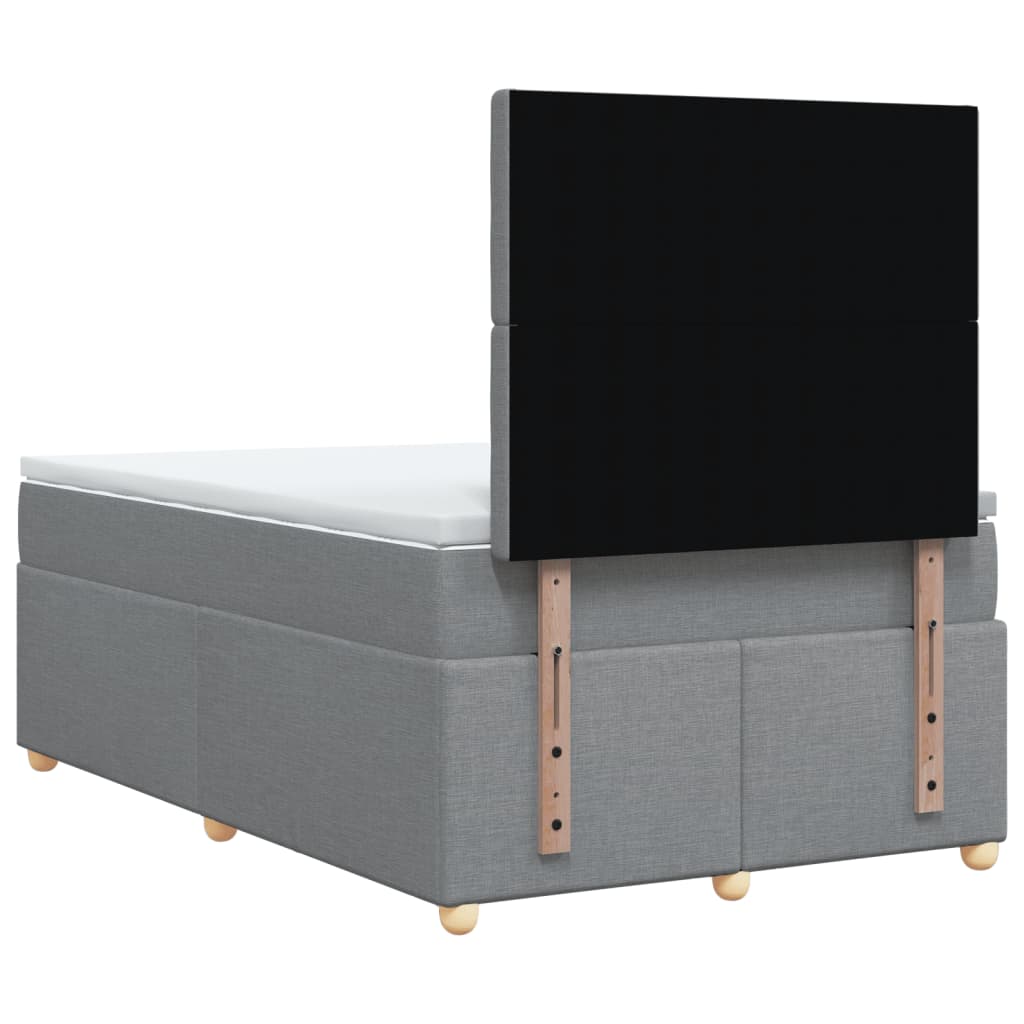 Boxspring met matras stof lichtgrijs 120x190 cm