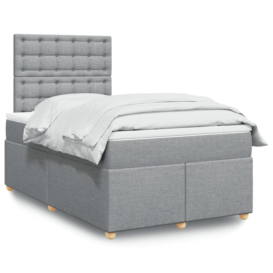 Boxspring met matras stof lichtgrijs 120x190 cm