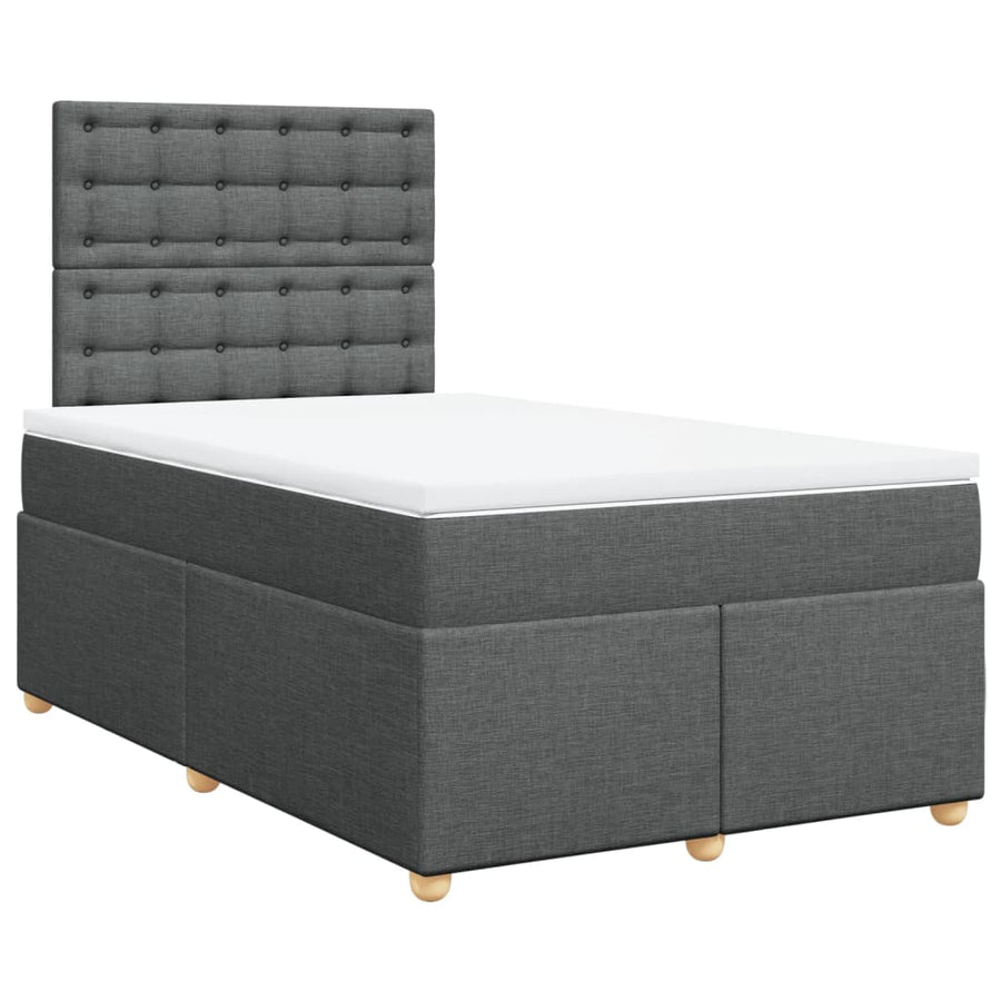 Boxspring met matras stof donkergrijs 120x190 cm