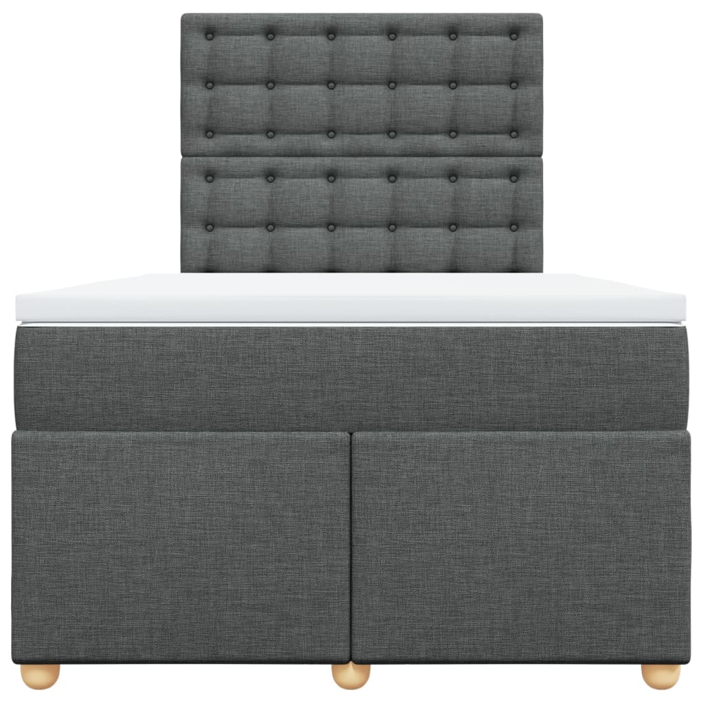 Boxspring met matras stof donkergrijs 120x190 cm
