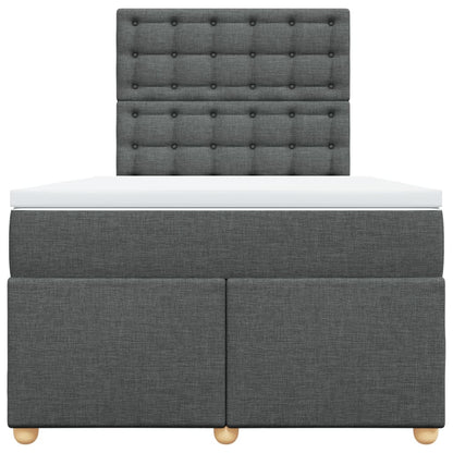 Boxspring met matras stof donkergrijs 120x190 cm