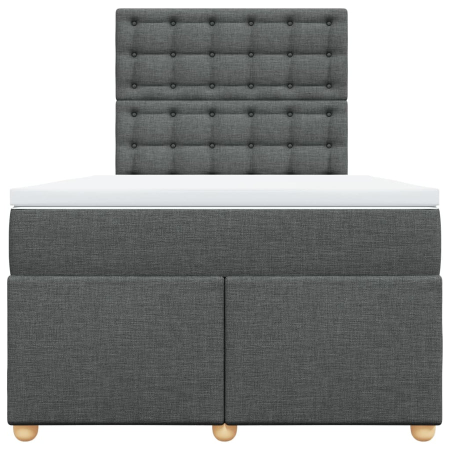 Boxspring met matras stof donkergrijs 120x190 cm