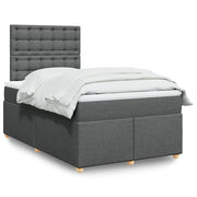 Boxspring met matras 120x190 cm donkergrijs