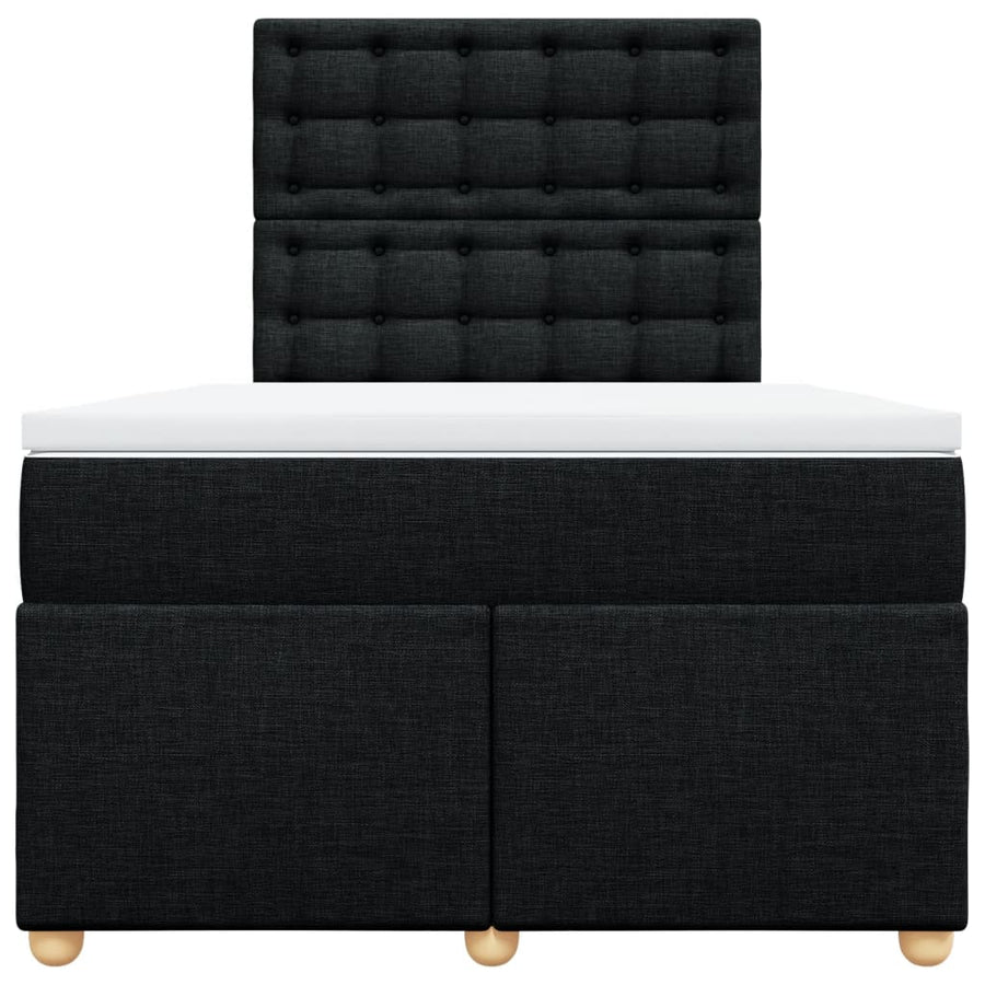 Boxspring met matras stof zwart 120x190 cm