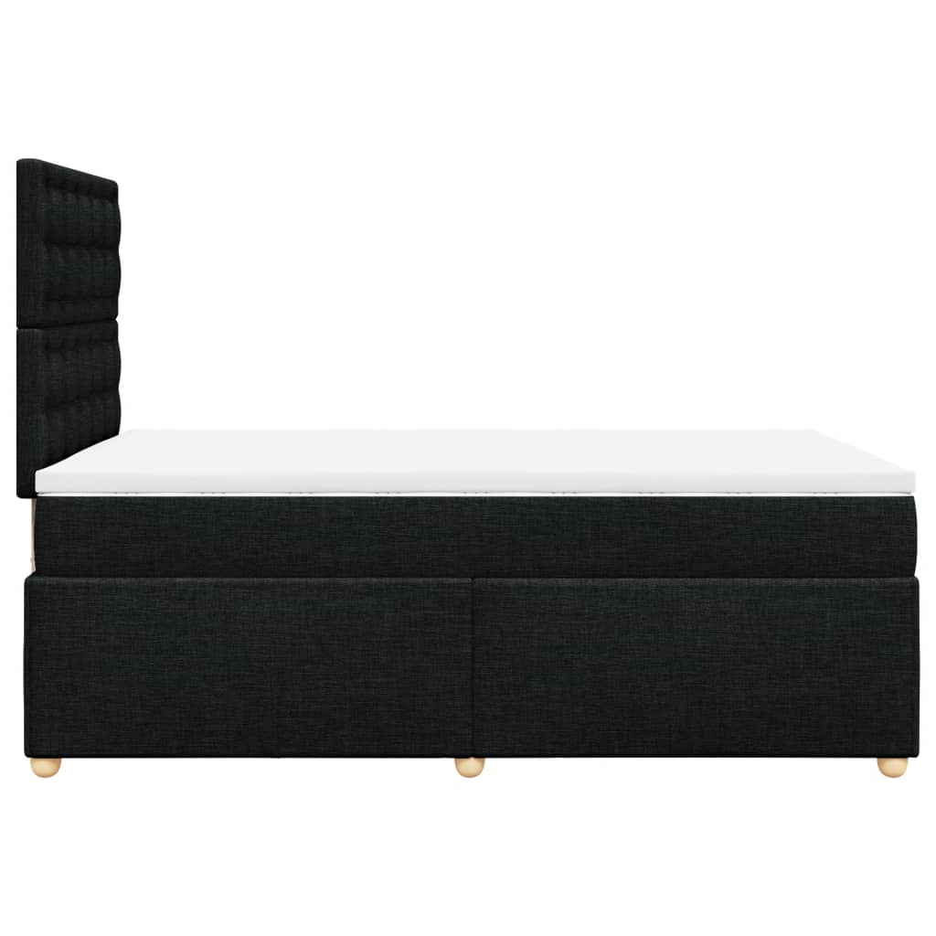 Boxspring met matras stof zwart 120x190 cm