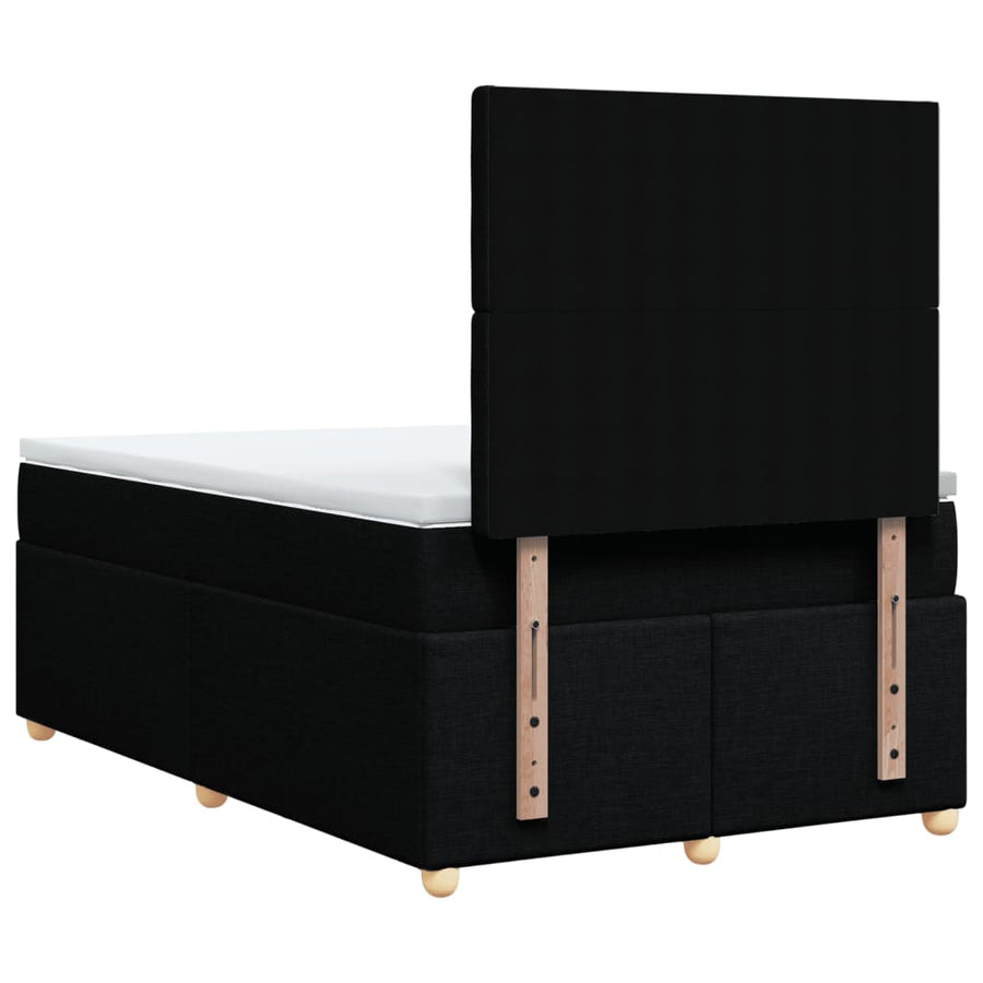 Boxspring met matras stof zwart 120x190 cm