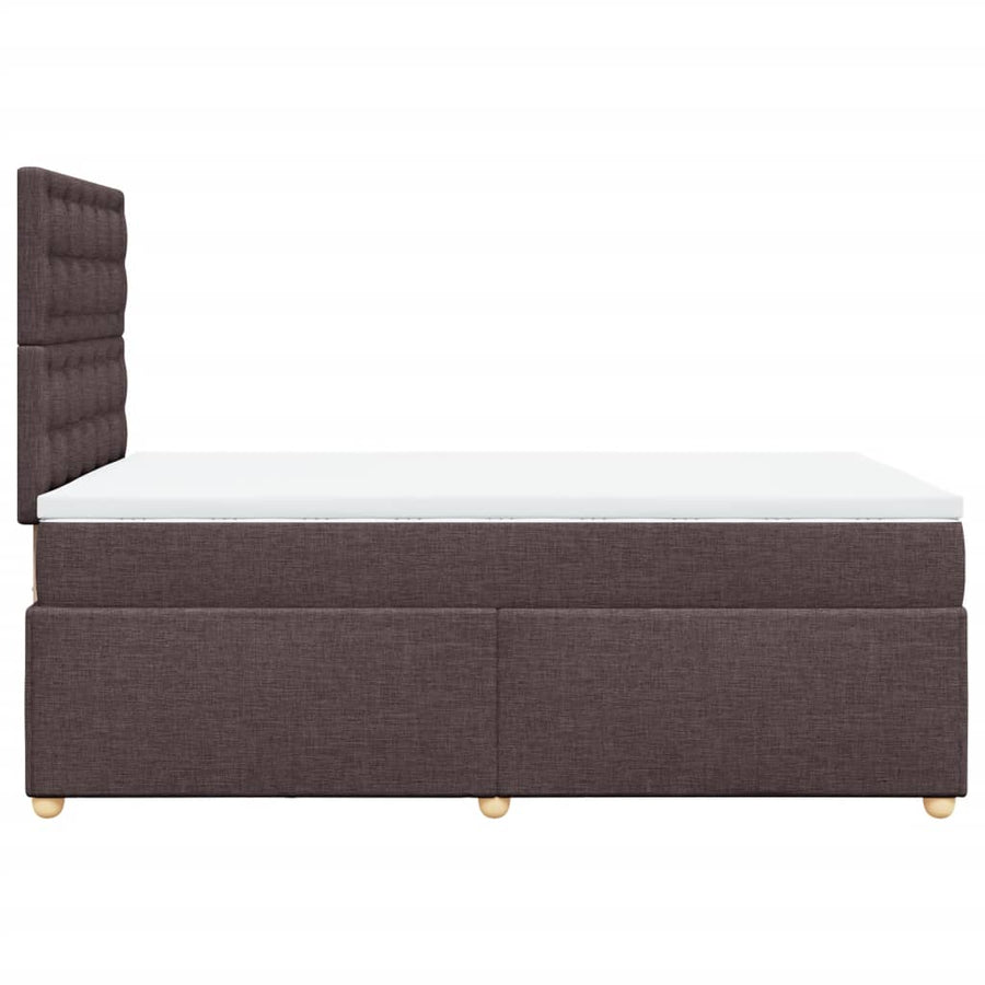 Boxspring met matras stof donkerbruin 120x190 cm
