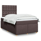 Boxspring met matras stof donkerbruin 120x190 cm