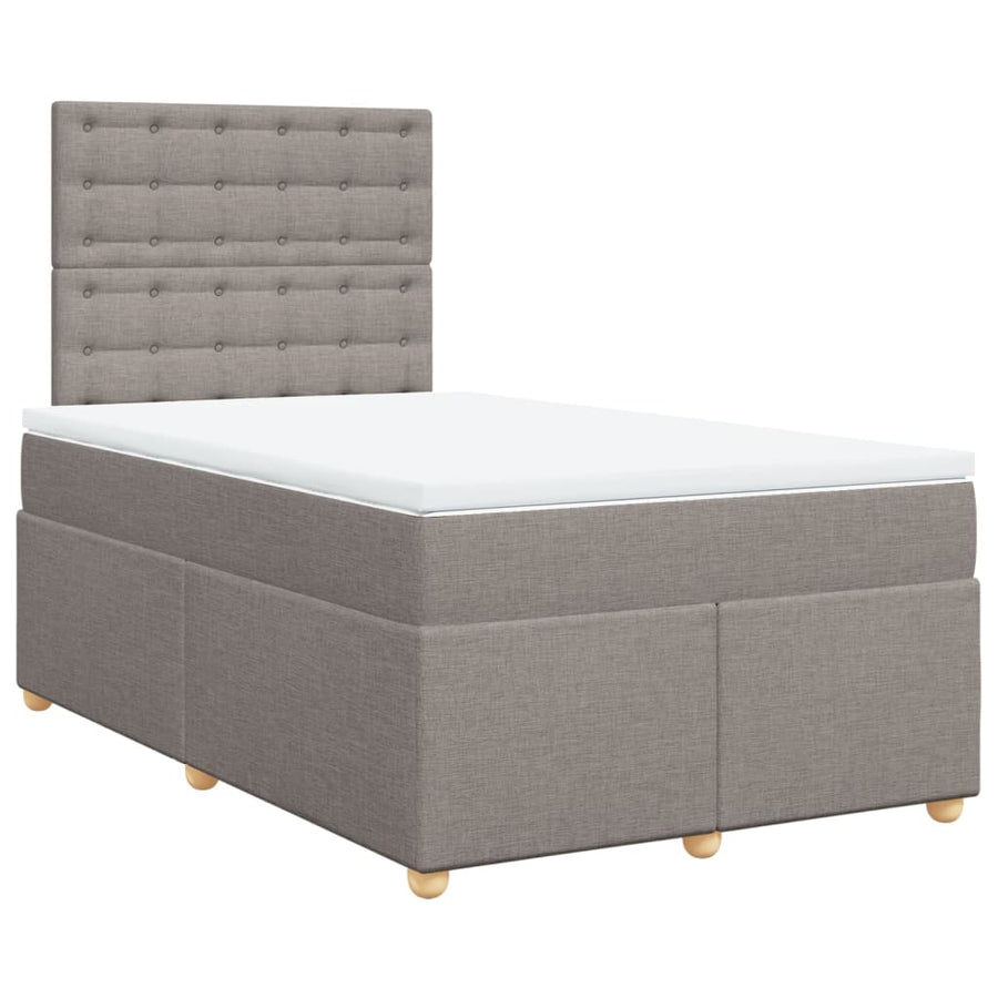Boxspring met matras stof taupe 120x190 cm