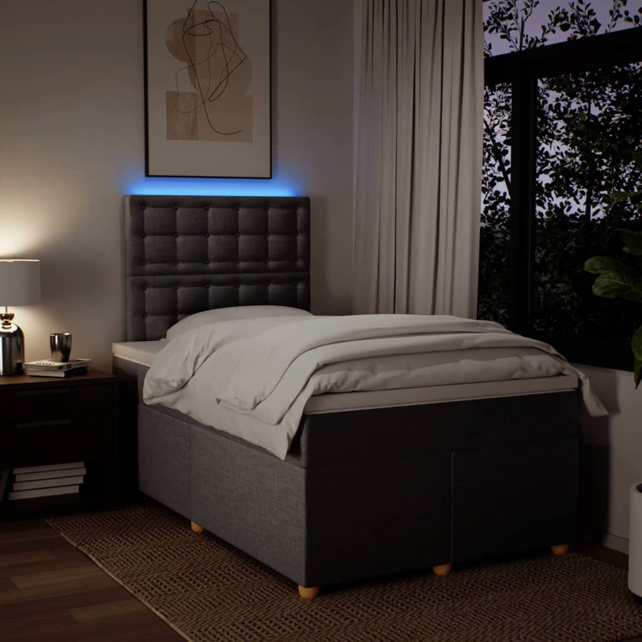 Boxspring met matras stof taupe 120x190 cm