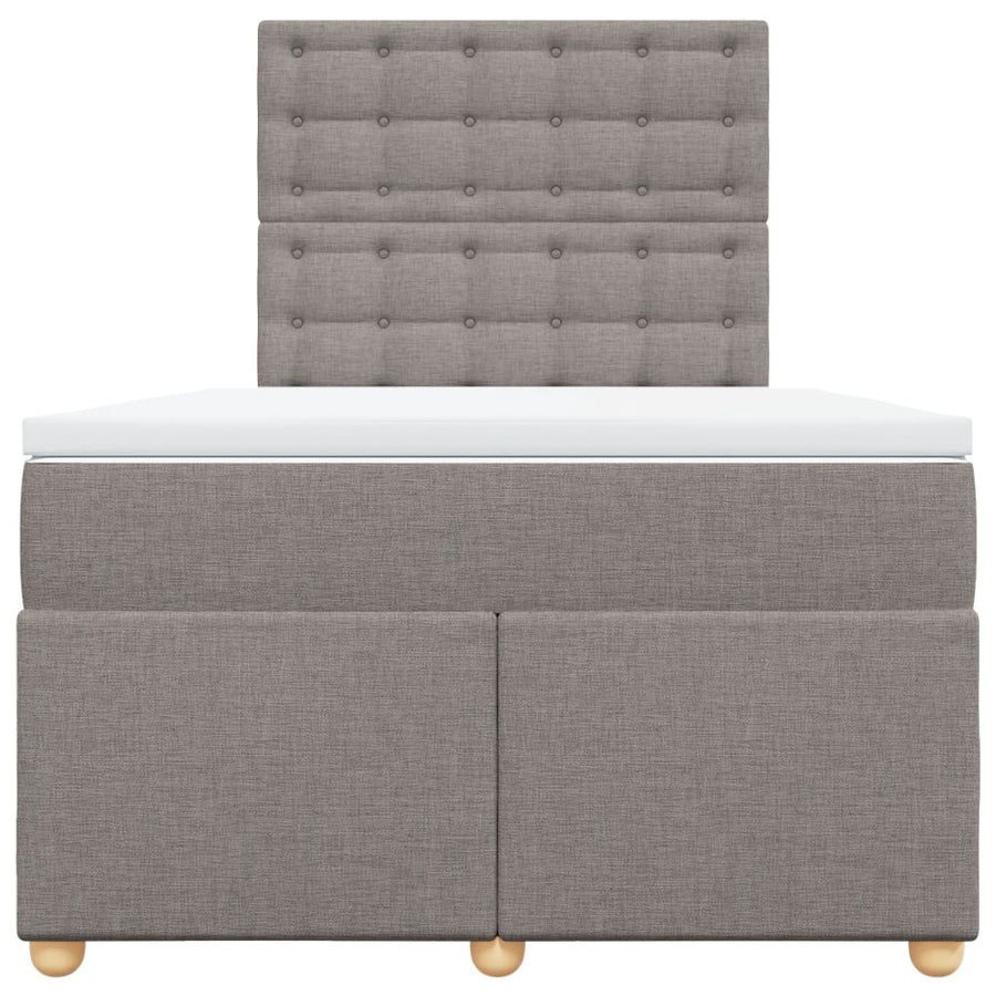 Boxspring met matras stof taupe 120x190 cm