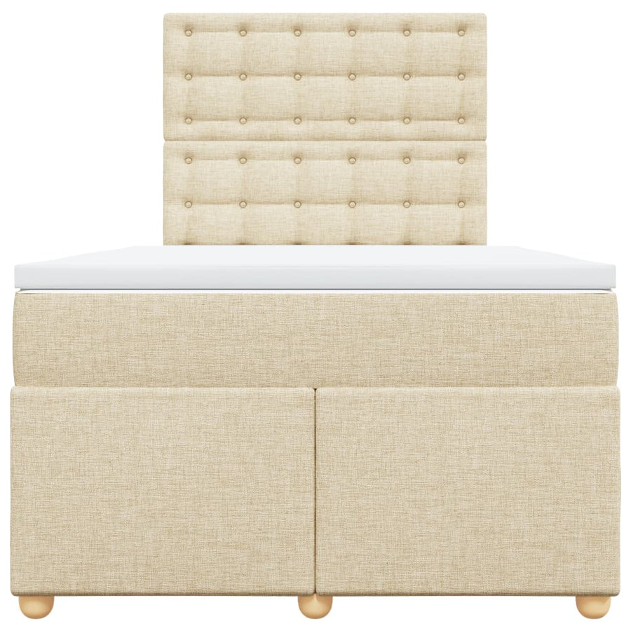 Boxspring met matras stof crèmekleurig 120x190 cm