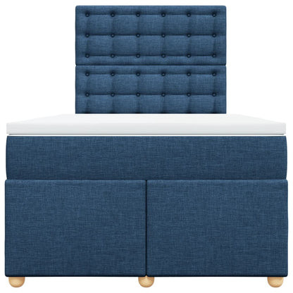 Boxspring met matras stof blauw 120x190 cm