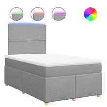Boxspring met matras stof lichtgrijs 120x200 cm