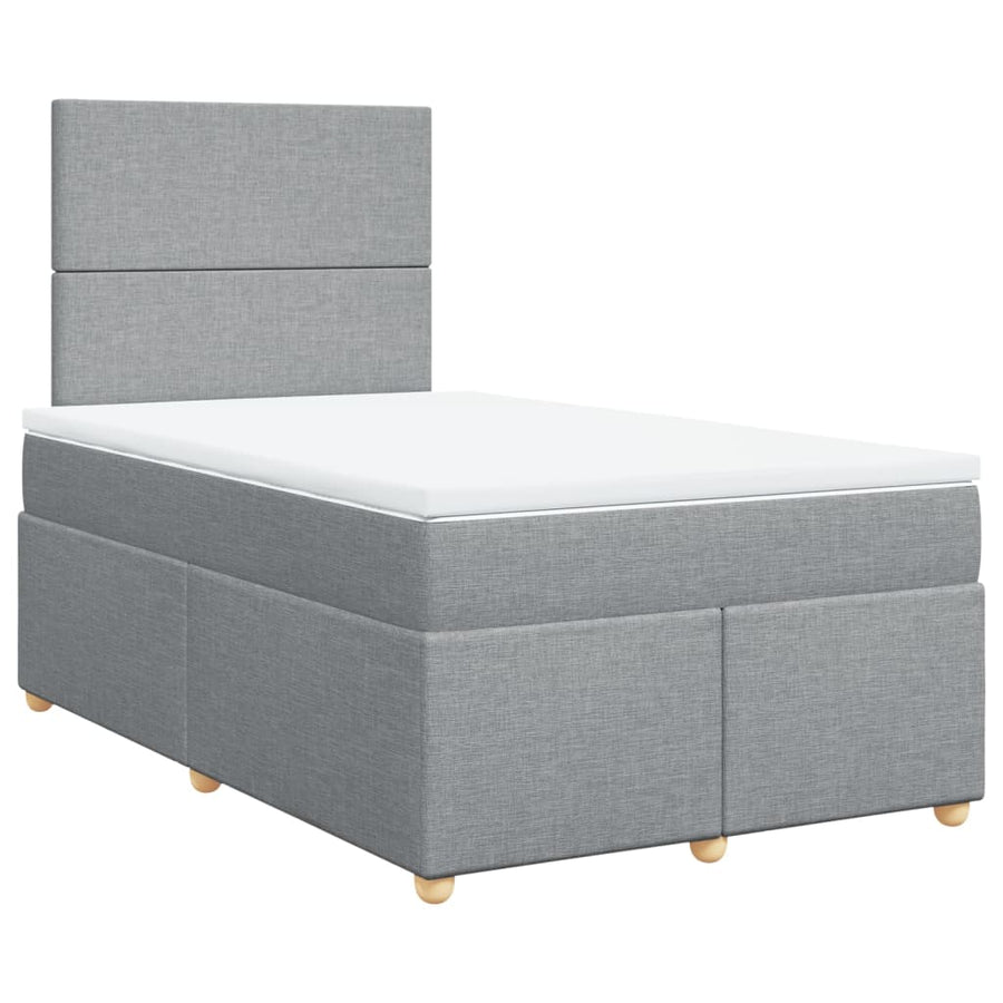 Boxspring met matras stof lichtgrijs 120x200 cm