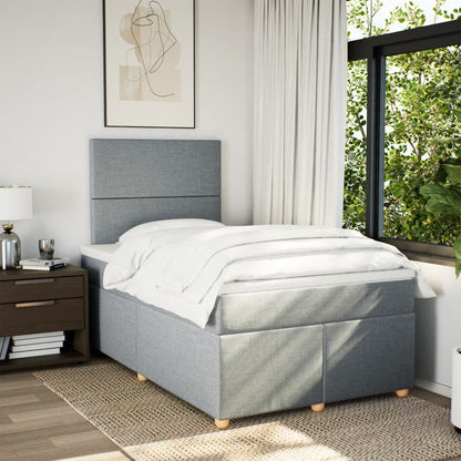 Boxspring met matras stof lichtgrijs 120x200 cm