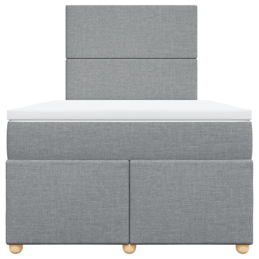 Boxspring met matras stof lichtgrijs 120x200 cm