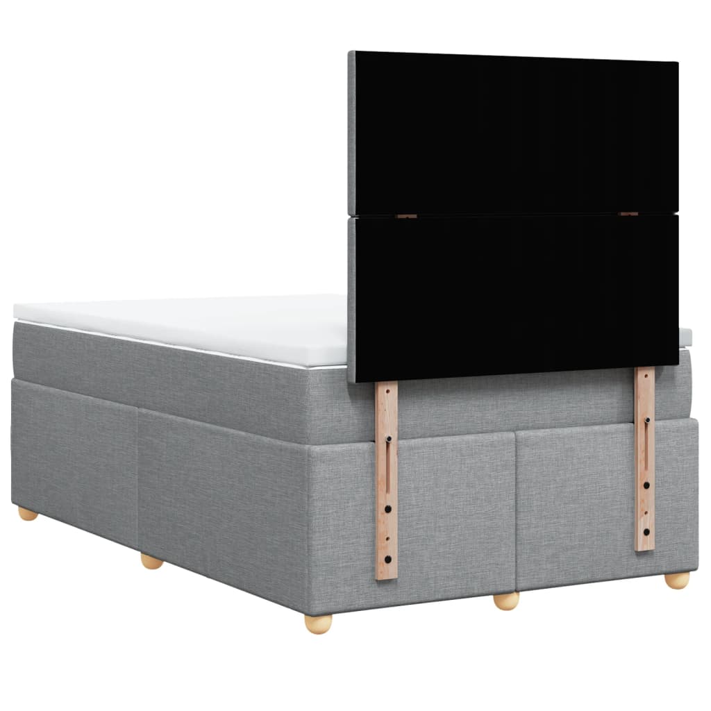 Boxspring met matras stof lichtgrijs 120x200 cm