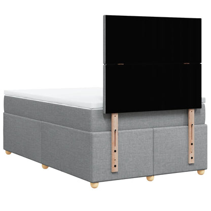 Boxspring met matras stof lichtgrijs 120x200 cm