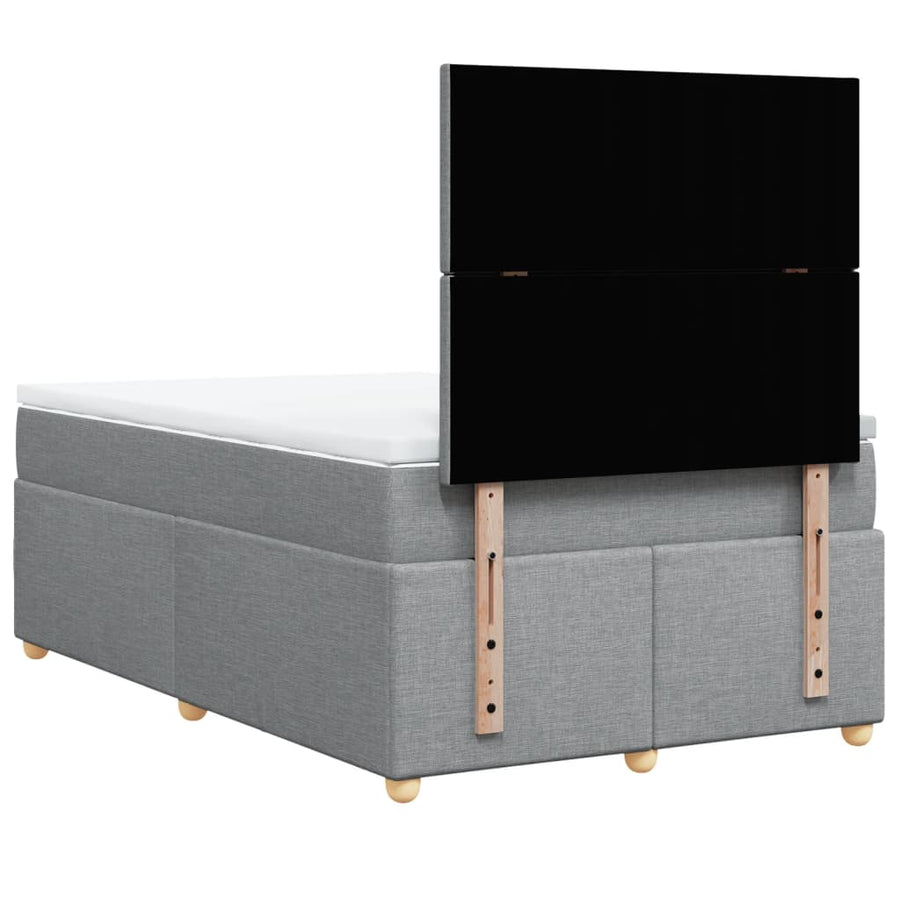 Boxspring met matras stof lichtgrijs 120x200 cm