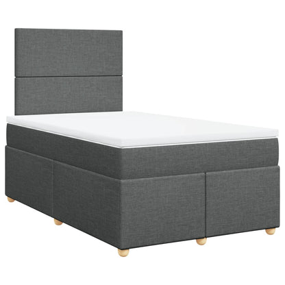 Boxspring met matras stof donkergrijs 120x200 cm