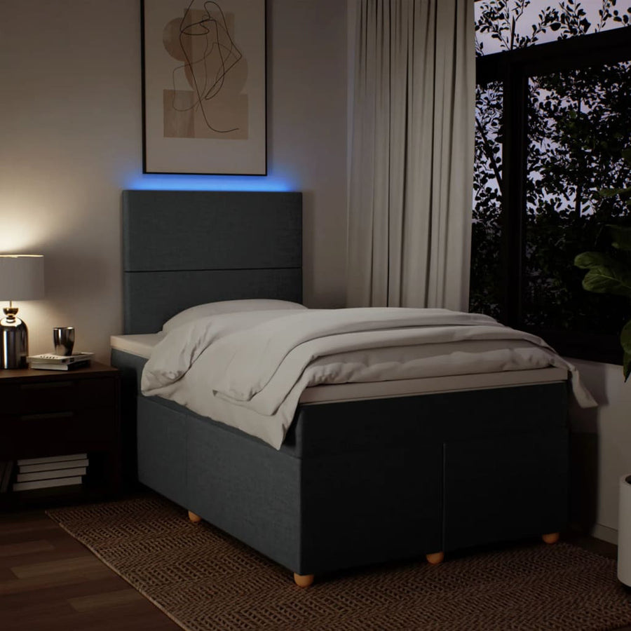 Boxspring met matras stof donkergrijs 120x200 cm