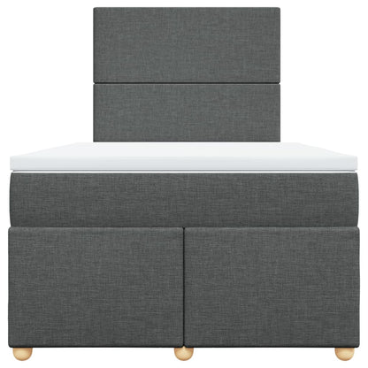 Boxspring met matras stof donkergrijs 120x200 cm